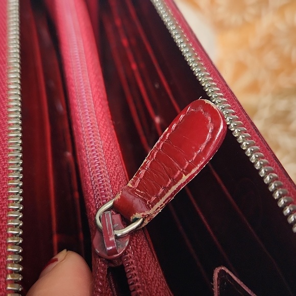 Cartier Happy Birthday Print Red Long Zip Wallet w/ Authentication Card - Picture 12 of 16